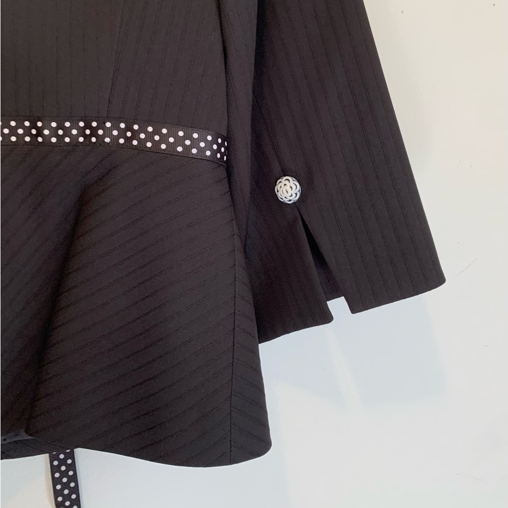 Sag Harbor Black Skirt Jacket Suit Camellia Button & Ribbon Detail 14 - Picture 7 of 15